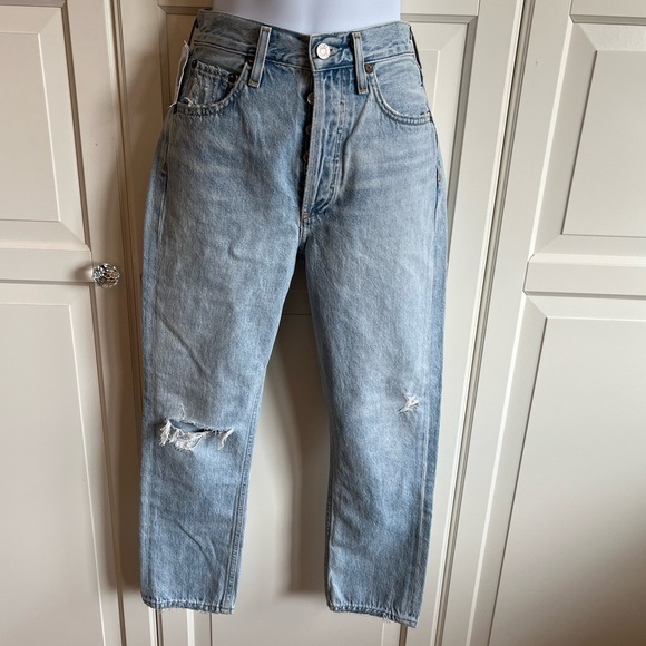 Agolde Riley High Rise Straight Crop in Shatter Light Wash size 23 - Picture 6 of 15